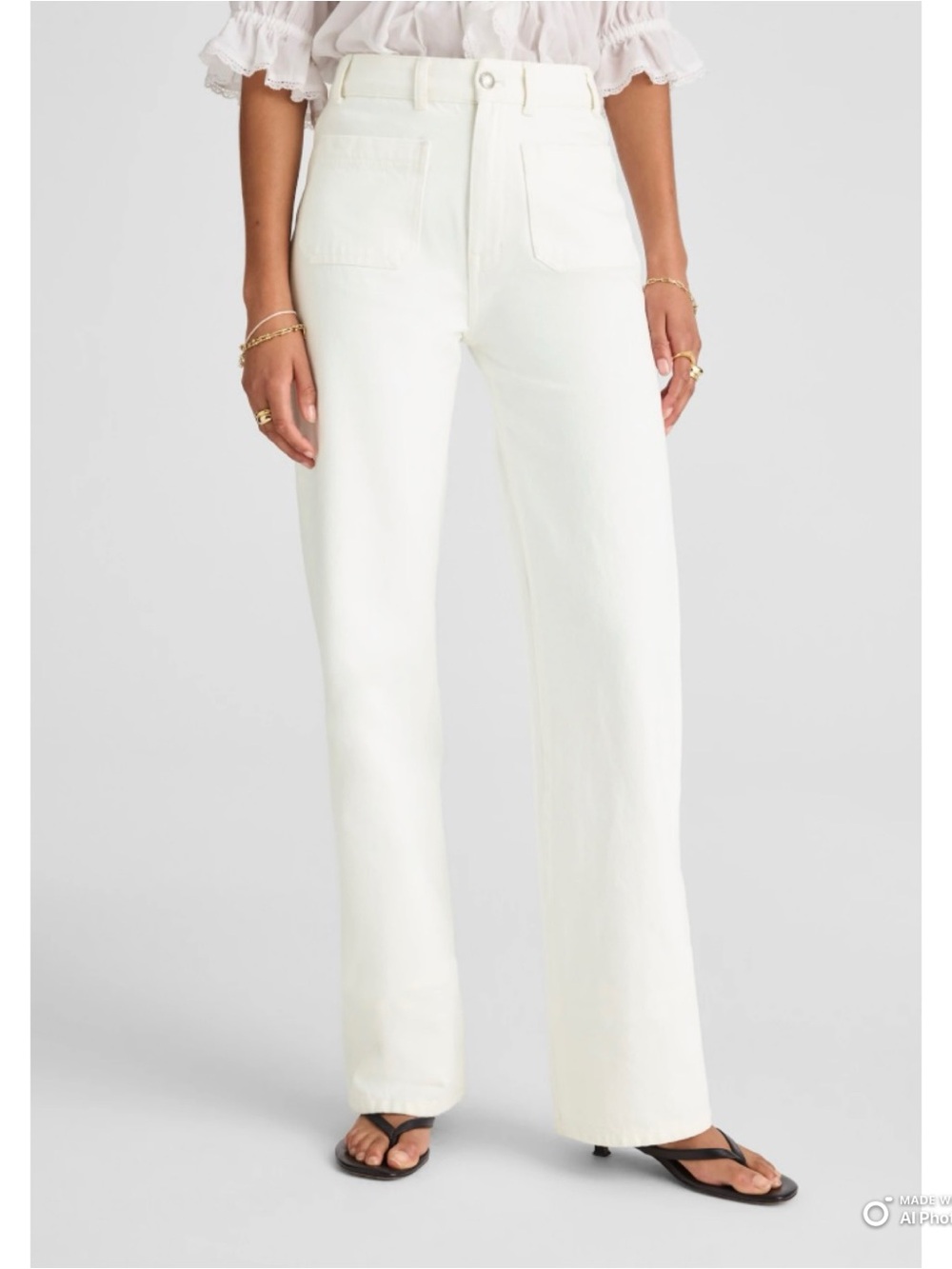 Madewell White The Cleo Straight Jean Size 23 NWT Rigid Denim Summer Jeans - Picture 10 of 16